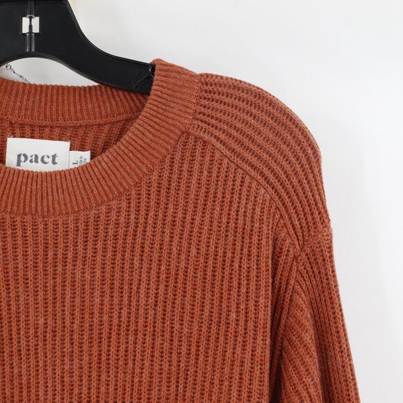 Pact Sweater Mens Large Organic Cotton Wool Knit Long Sleeve Crew Neck Pullover - Picture 3 of 13